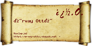 Árvay Ottó névjegykártya